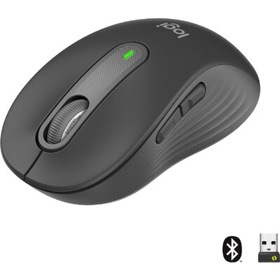 Logitech Signature M650 WLAN egér Rádiójel vezérlésű, Bluetooth™ Méret: M Optikai Grafit 5 Gombok 4000 dpi