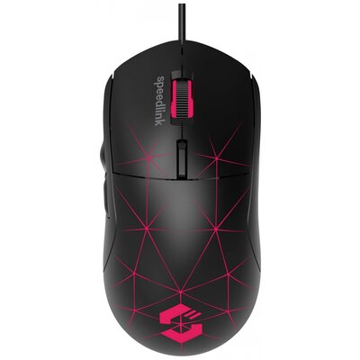 SpeedLink CORAX Gamer egér USB Fekete 5 Gombok 3200 dpi Világít, Beépített görgetőkerék