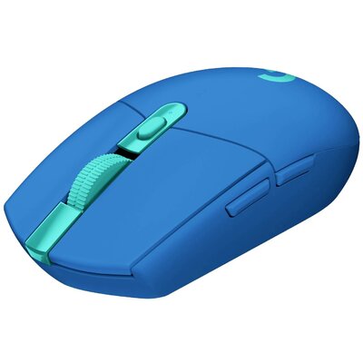 Logitech G305 Lightspeed Gamer egér Bluetooth™ Optikai Kék 6 Gombok 12000 dpi Világít, Ergonómikus