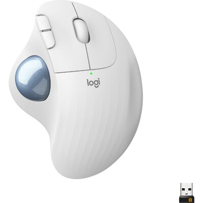 Logitech ERGO M575 Trackball Rádiójel vezérlésű Optikai Fehér 5 Gombok 2000 dpi Ergonómikus