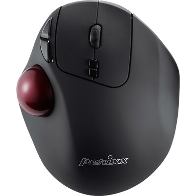 Perixx PERIMICE-717 D Trackball Rádiójel vezérlésű Lézer Fekete 7 Gombok 2000 dpi Ergonómikus, Beépített trackball