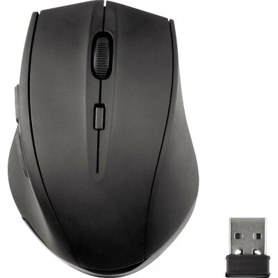 SpeedLink CALADO Silent Mouse Ergonomikus egér Rádiójel vezérlésű Optikai Fekete 5 Gombok 1600 dpi Ergonómikus, Beépített görgetőkerék