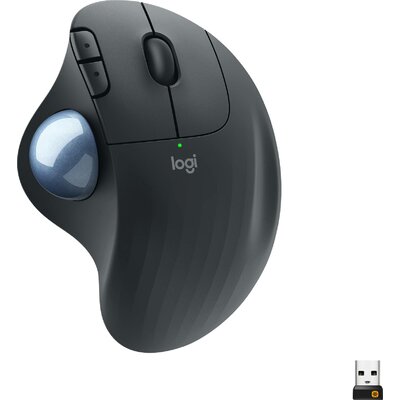 Logitech ERGO M575 Trackball Rádiójel vezérlésű Optikai Fekete 5 Gombok 2000 dpi Ergonómikus