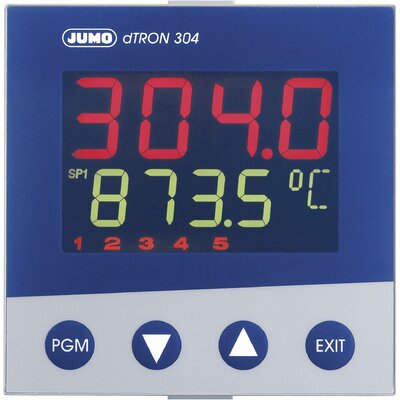 Jumo dTRON 304 PID Hőmérséklet szabályozó Pt100, Pt500, Pt1000, KTY11-6, L, J, U, T, K, E, N, S, R, B, C, D -200 - +2400 °C Relé, 3 A, Analóg áram (H x Sz x