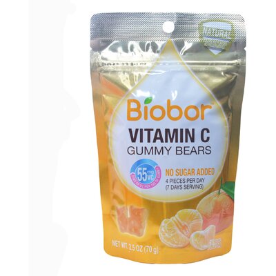 Biobor cukormentes gumicukorka c-vitaminnal narancs ízű 70 g