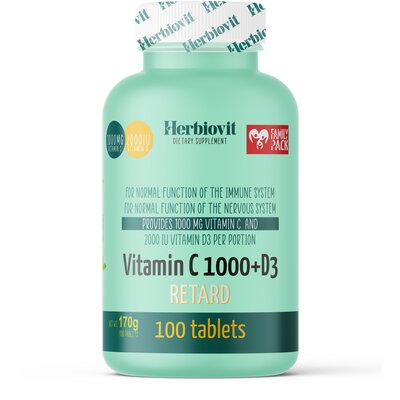 Herbiovit vitamin c1000+d3 retard tabletta 100 db