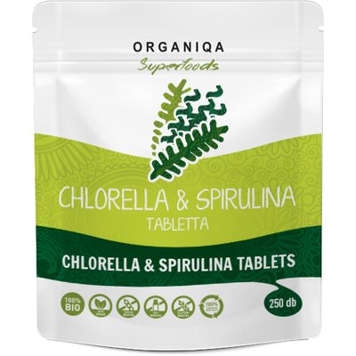 Organiqa bio chlorella és spirulina tabletta 250 db