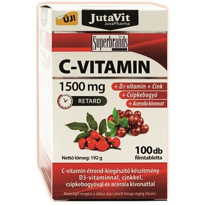 Jutavit c-vitamin 1500 mg+d3+cink+csipkebogyó+acerola kivonattal 100 db