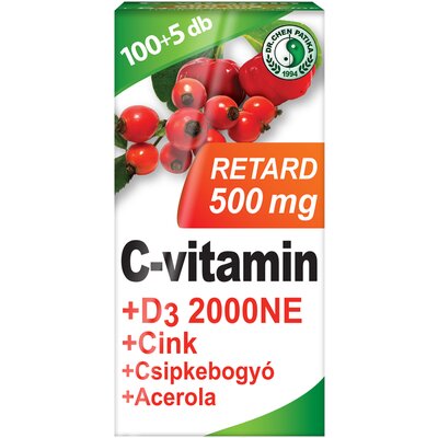 Dr.chen c-vitamin 500 mg retard+d3+acerola tabletta 105 db