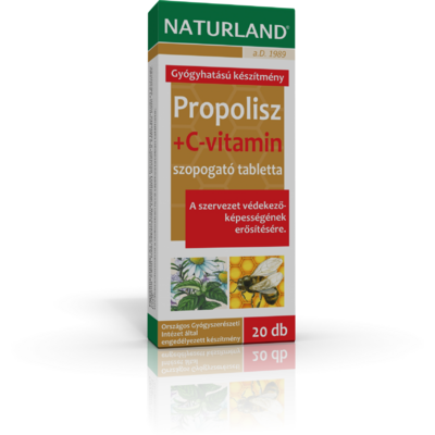 Naturland propolisz+c-vitamin szopogató tabletta 20 db