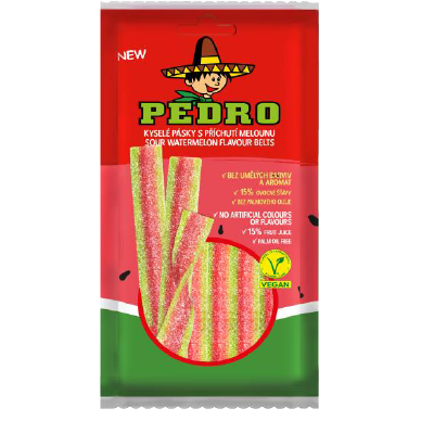 Pedro watermelon belts savanyú gumicukor vegán 80 g