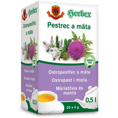 Herbex máriatövis és menta tea 20x4g 80 g