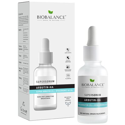 Biobalance szuperszérum arcra arbutinnal és 4d hialuronsavval 30 ml