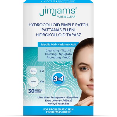 Jimjams pure & clear hidrokolloid pattanástapasz BHA+HA 30 db