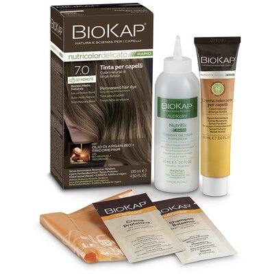 Biokap nutricolor rapid tartós hajfesték nr 7.0 natural medium blond 135 ml