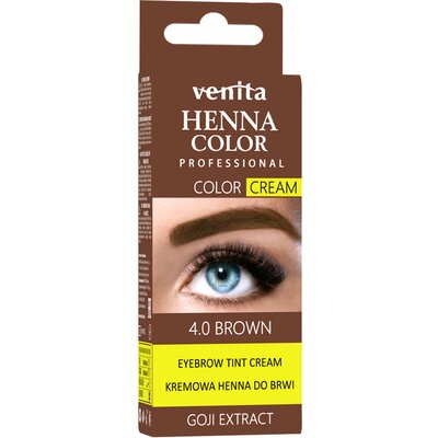 Henna Color tartós szempilla és szemöldök krémfesték középbarna goji bogyóval 15 g