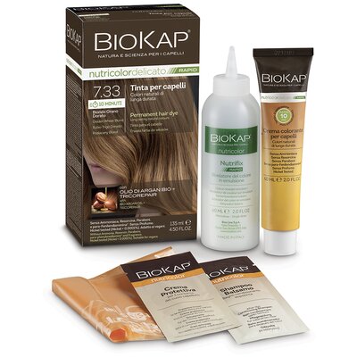 Biokap nutricolor rapid tartós hajfesték nr 7.33 golden wheat blond 135 ml