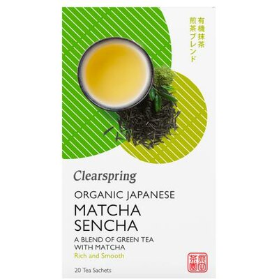 Clearspring bio japan matcha sencha zöld tea 20x1,8 g 36 g