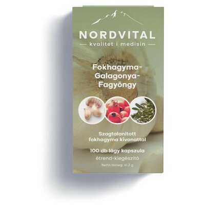 Nordvital fokhagyma-galagonya-fagyöngy kapszula 100 db