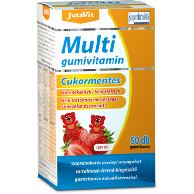 Jutavit multivitamin gumivitamin cukormentes eper ízű 50 db