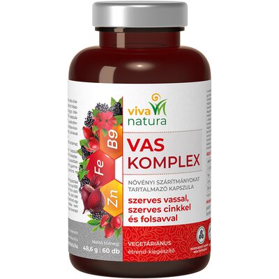 Viva natura vas komplex szerves vassal, cinkkel és folsavval kapszula 60 db