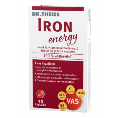 Dr.Theiss iron energy vasat és vitaminokat tartalmazó étrend-kiegészítő kapszula 30 db