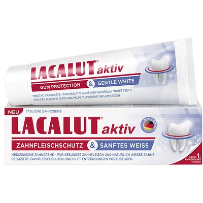 Lacalut aktiv gum protection & gentle white fogkrém 75 ml