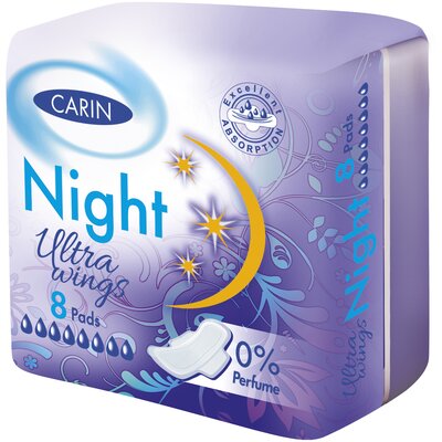 Carin ultra night ultravékony szárnyas intimbetét 8 db