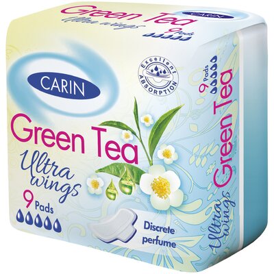 Carin ultra green tea ultravékony szárnyas intimbetét 9 db