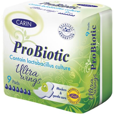 Carin probiotic ultravékony szárnyas intimbetét 9 db