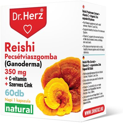 Dr.herz reishi 350mg+c-vitamin+szerves cink kapszula 60 db