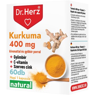 Dr.herz kurkuma+gyömbér+c-vitamin+szerves cink 60 db kapszula