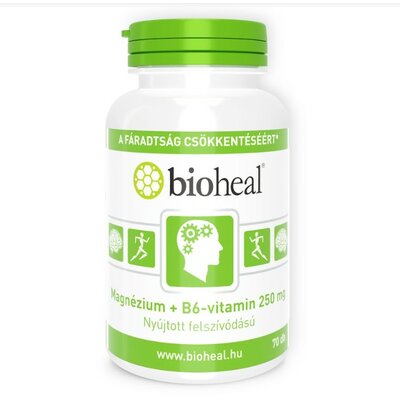 Bioheal magnézium+b6-vitamin 250mg szerves nyújtott felszívódású 70 db