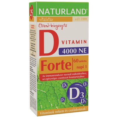 Naturland d-vitamin forte tabletta 60 db