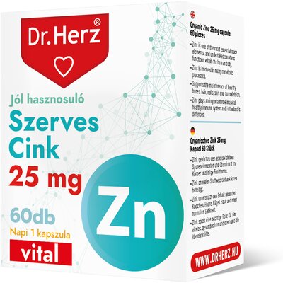 Dr.herz szerves cink 25mg kapszula 60 db