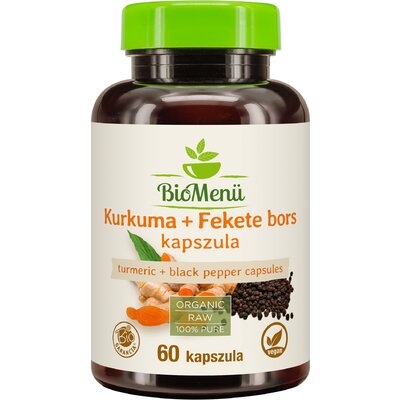 BioMenü bio kurkuma+fekete bors kapszula 60 db