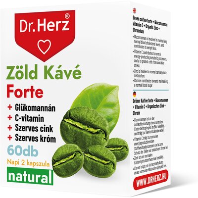 Dr.herz zöld kávé forte+c-vitamin+glükomannán kapszula 60 db