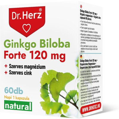 Dr.herz ginkgo biloba forte 120 mg+szerves mg+zn kapszula 60 db