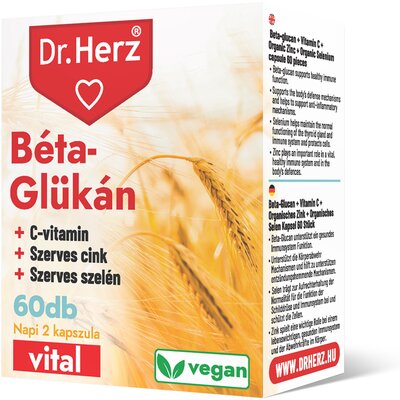 Dr.herz béta-glükán+szerves cink, szelén+c-vitamin vegán kapszula 60 db