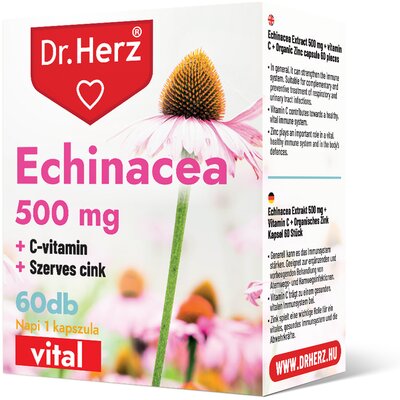 Dr.herz echinacea 500 mg+c-vitamin+szerves cink kapszula 60 db