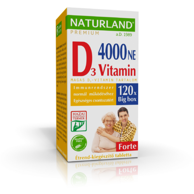 Naturland prémium d-vitamin forte tabletta 120 db