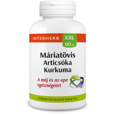 Interherb xxl máriatövis és articsóka és kurkuma tabletta 90 db