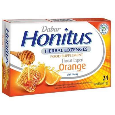 Dabur honitus orange narancs ízű gyógynövényes szopogató tabletta 24 db