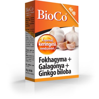 Bioco fokhagyma+galagonya+gingko biloba tabletta 60 db