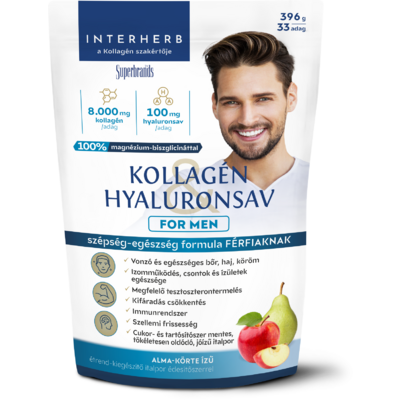 Interherb kollagén és hyaluronsav italpor for men alma körte ízű 396 g