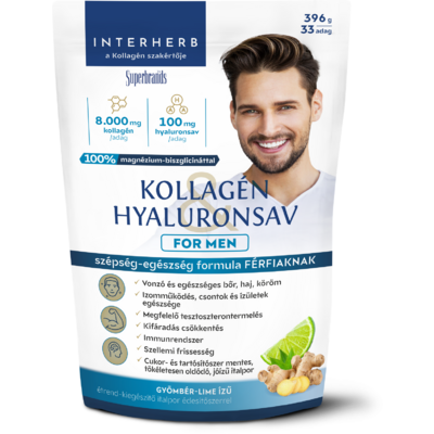 Interherb kollagén és hyaluronsav italpor for men gyömbér lime ízű 396 g