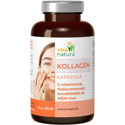 Viva natura kollagén étrend-kiegészítő kapszula hialuronsavval, c-vitaminnal, kovafölddel és msm-mel 100 db