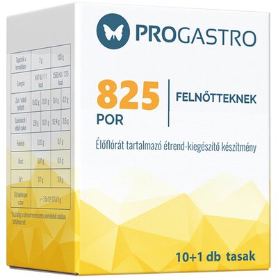 Progastro 825 por felnőtteknek élőflórát tartalmazó étrend-kiegészítő készítmény 10+1 db tasak