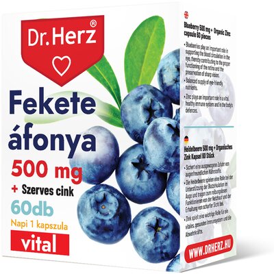 Dr.herz fekete áfonya 500mg+szerves cink kapszula 60 db