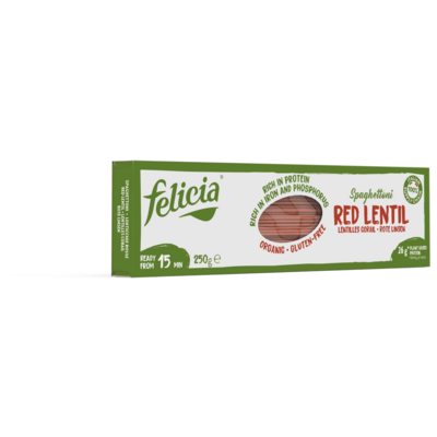 Felicia bio gluténmentes tészta vöröslencse spagetti 250 g